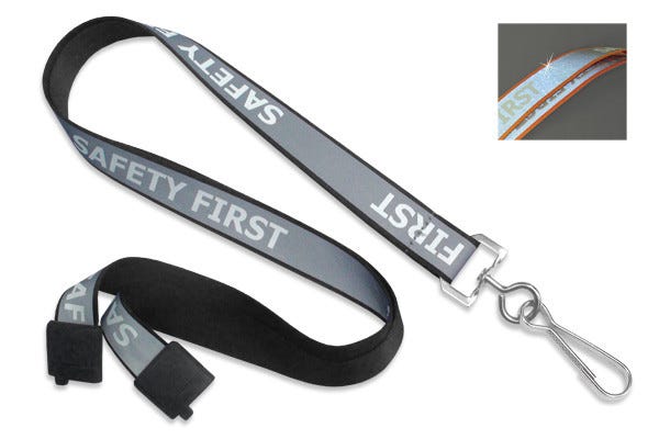 5/8 in "Safety First" Reflective Lanyards - Choose Color