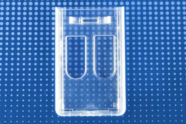 Premium Rigid Plastic Vertical Top-Load 2-Card Badge Holder, 2.28" x 3.6"