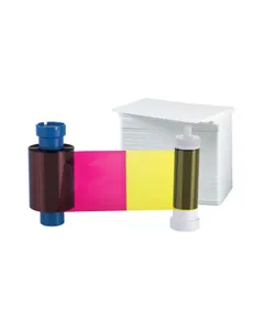 AlphaCard PRO Full Color Ribbon - YMCKO - 100 Prints - 100 Premium Blank PVC Cards