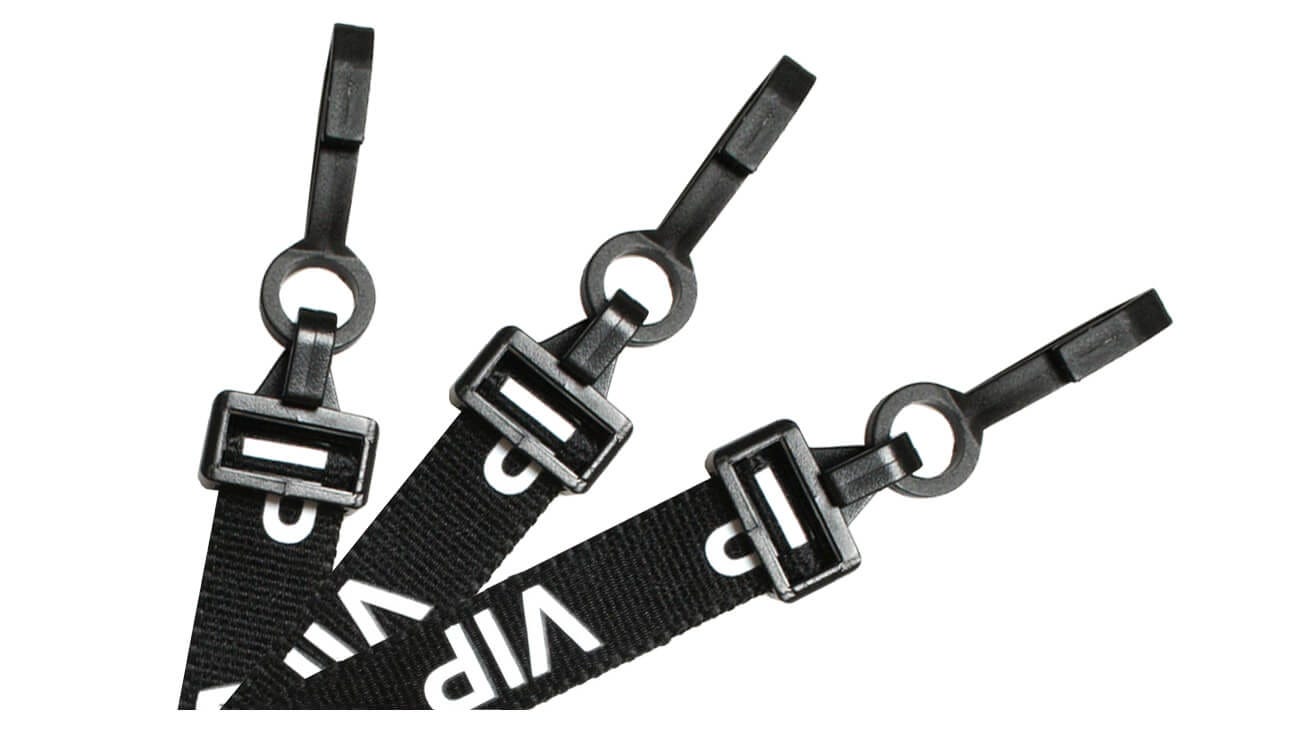 EasyBadge V.I.P. Black Lanyards with Plastic J-Clip - Pack of 100 - DISCONTINUED