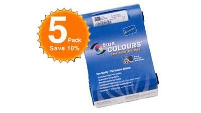Zebra Color Ribbon - P100i/P110i/P120i - 200 Prints - 5 Pack - Discontinued