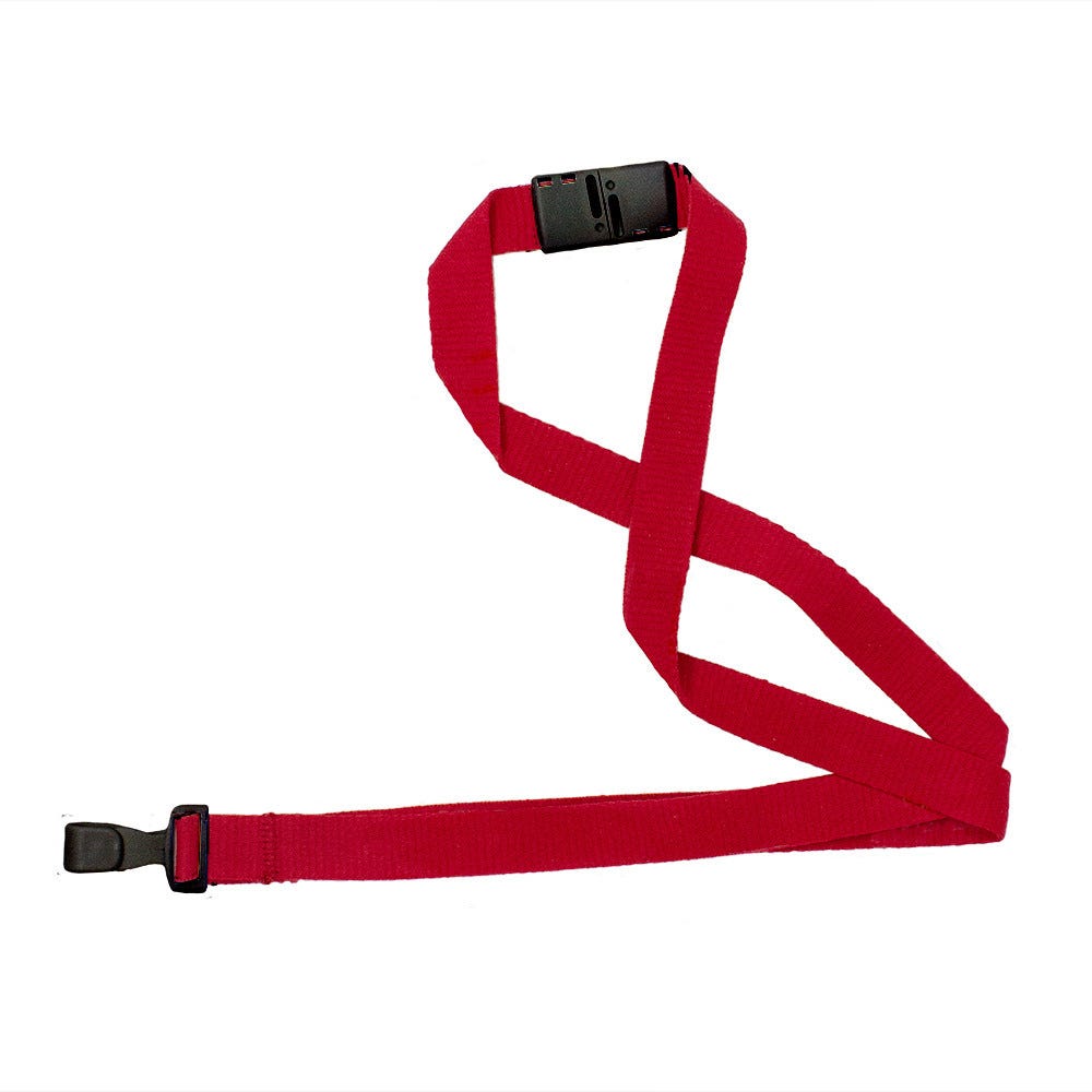 Red 5/8" NextLife Compostable Lanyard with Organic Based Clip and Safety Breakaway 
